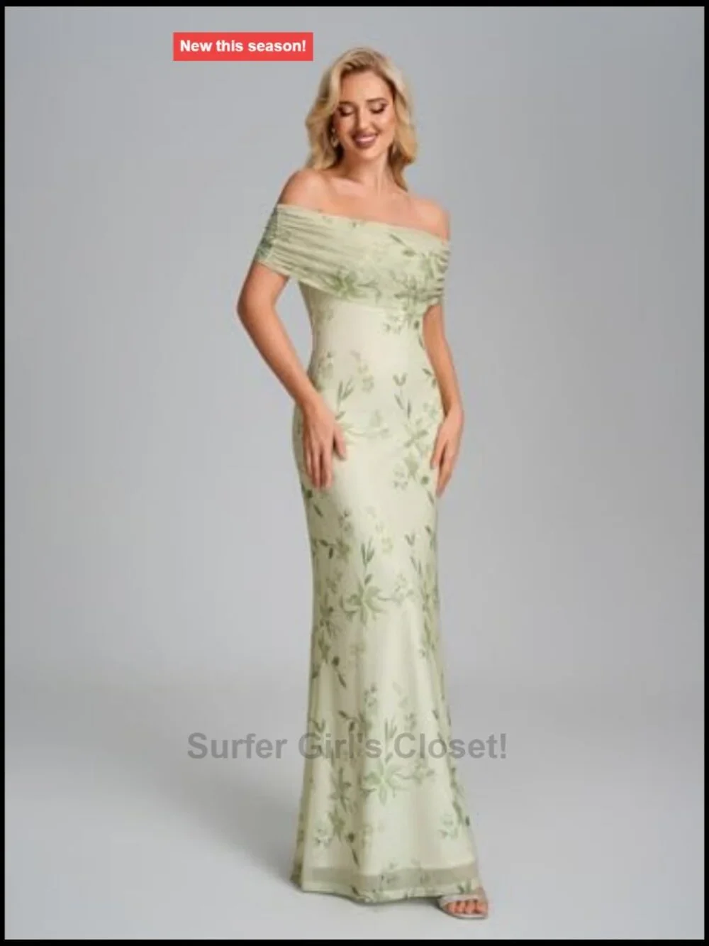 Women Off Shoulder Bodycon Maxi Dress Formal Wedding Guest Mermaid